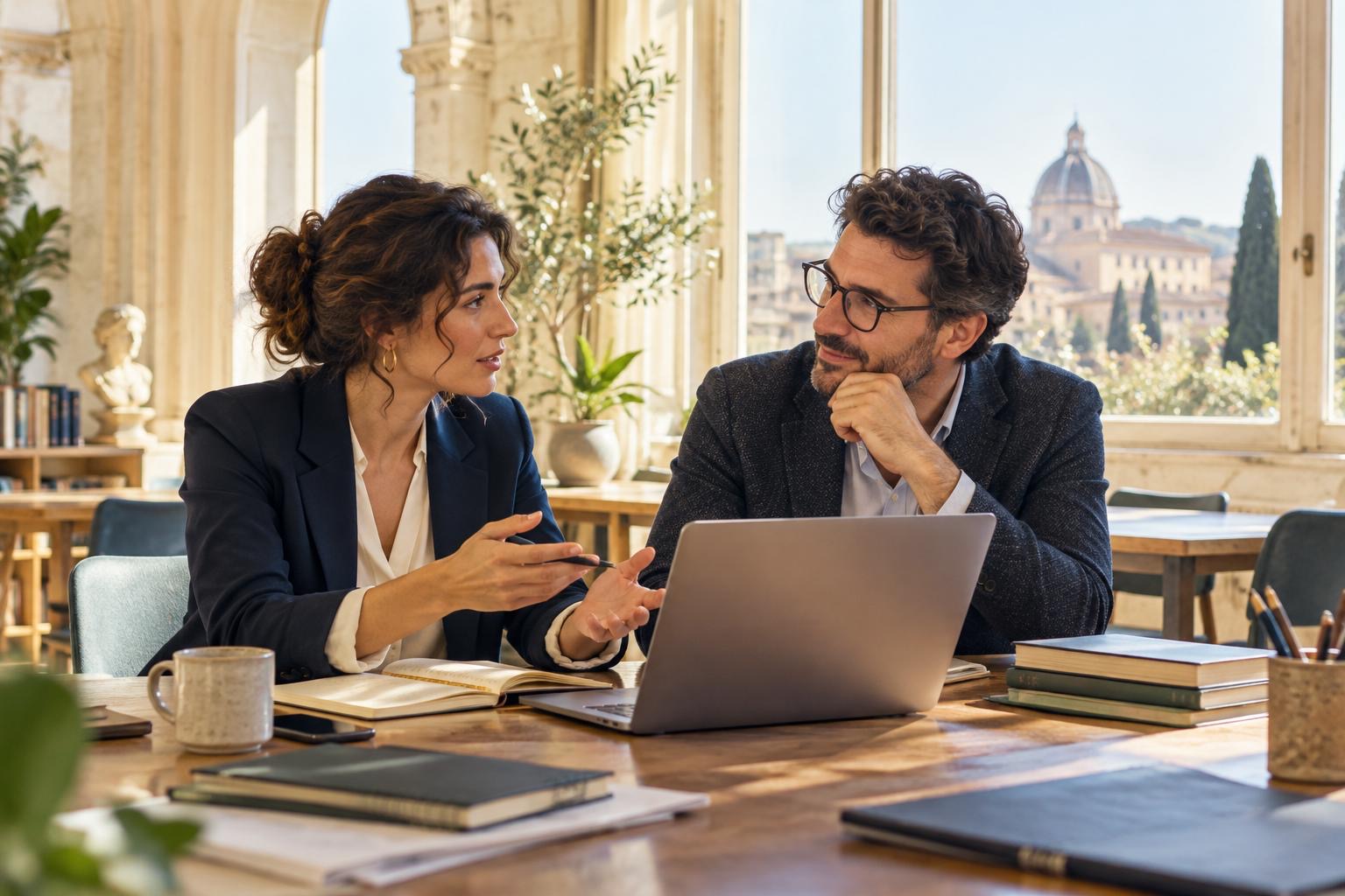 Immagine illustrativa generata con IA: professionisti impegnati nella formazione