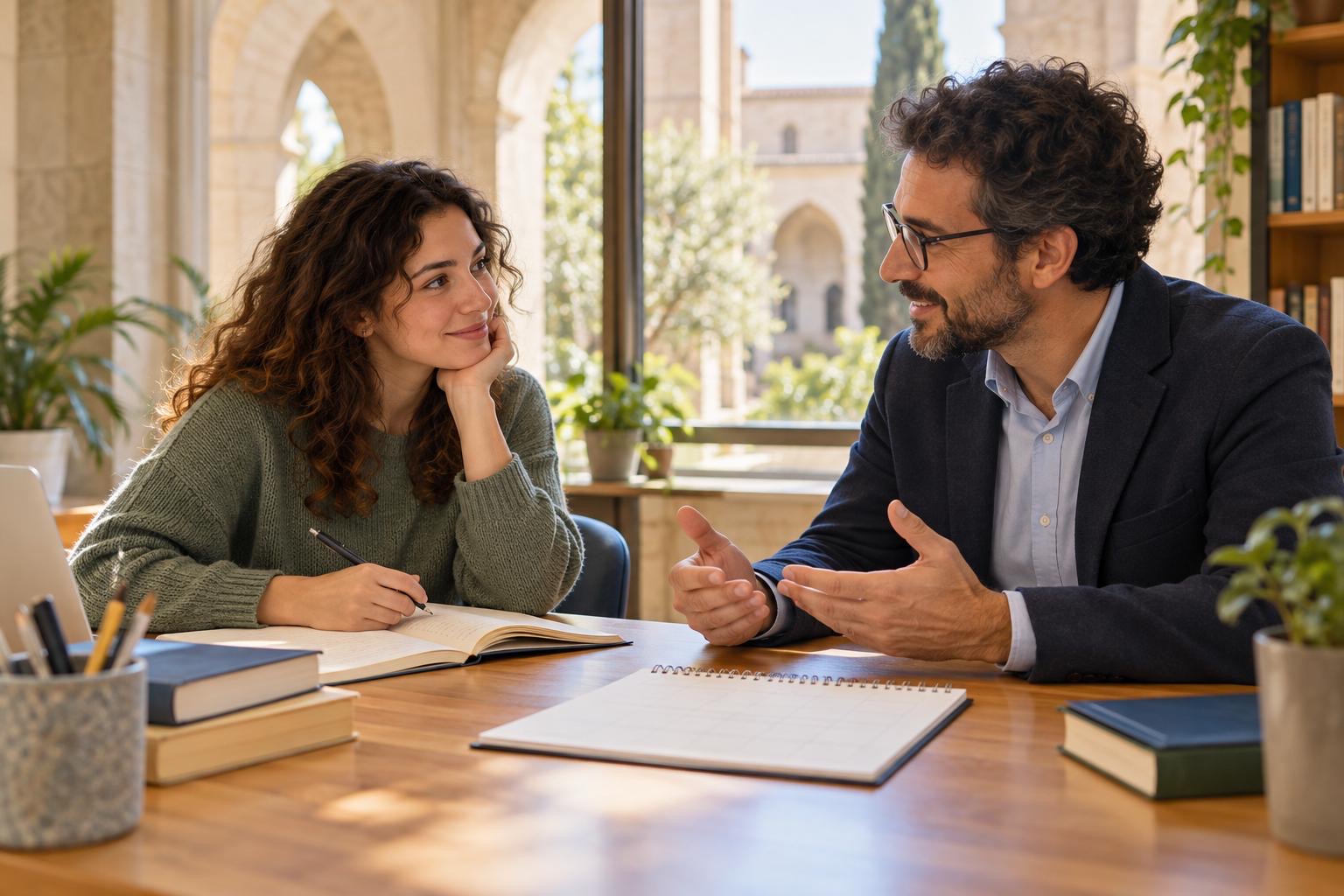 Immagine illustrativa generata con IA: colloquio di orientamento universitario